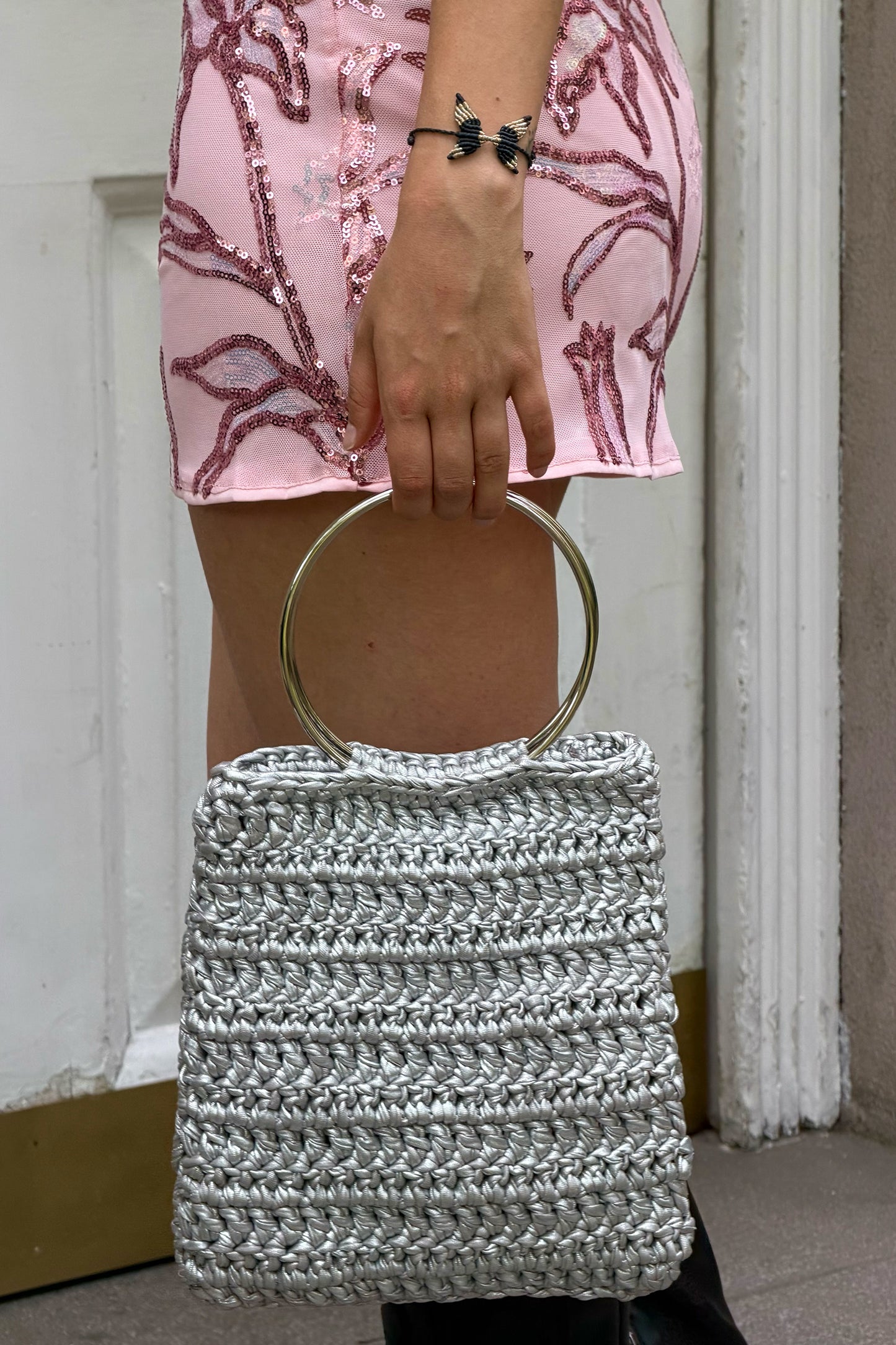 Cartera Argolla Plateada