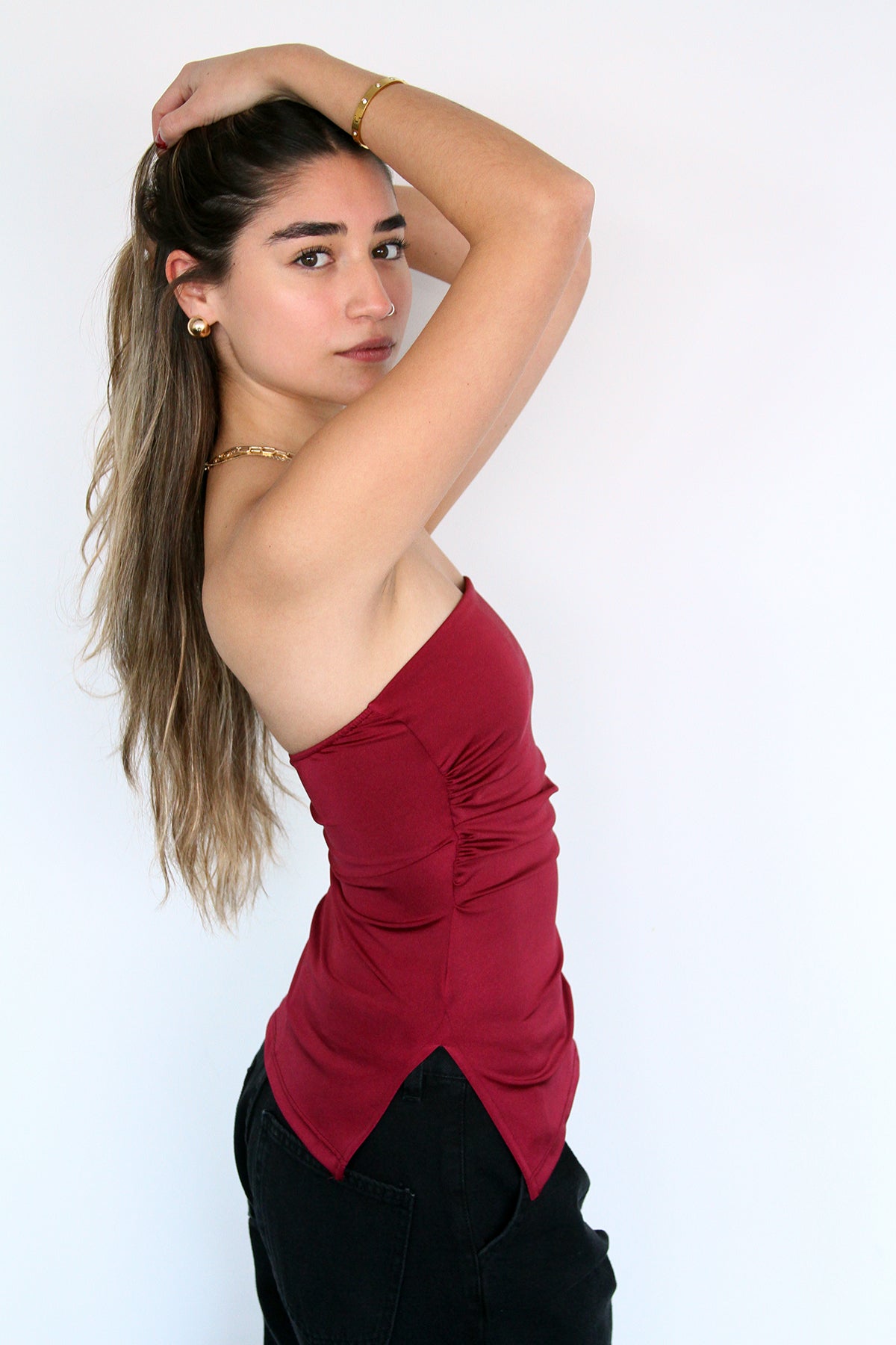 Top Strapless Fucsia