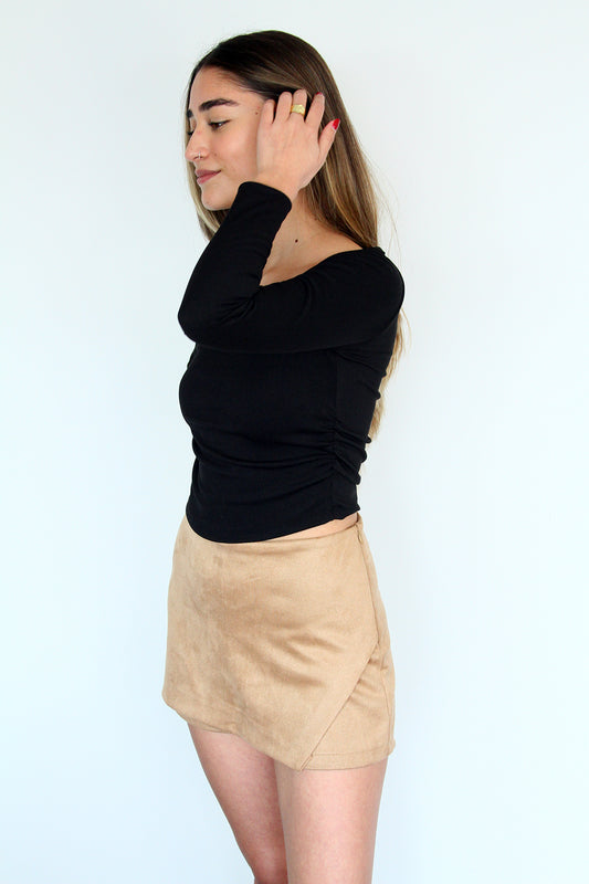 Falda-Short Suede